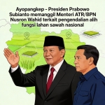 Presiden Prabowo Panggil Menteri ATR/BPN Bahas Pengendalian Alih Fungsi Lahan Sawah Nasional