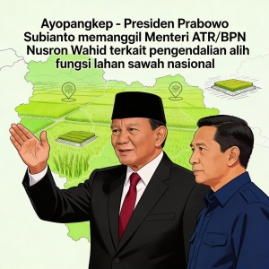 Presiden Prabowo Panggil Menteri ATR/BPN Bahas Pengendalian Alih Fungsi Lahan Sawah Nasional