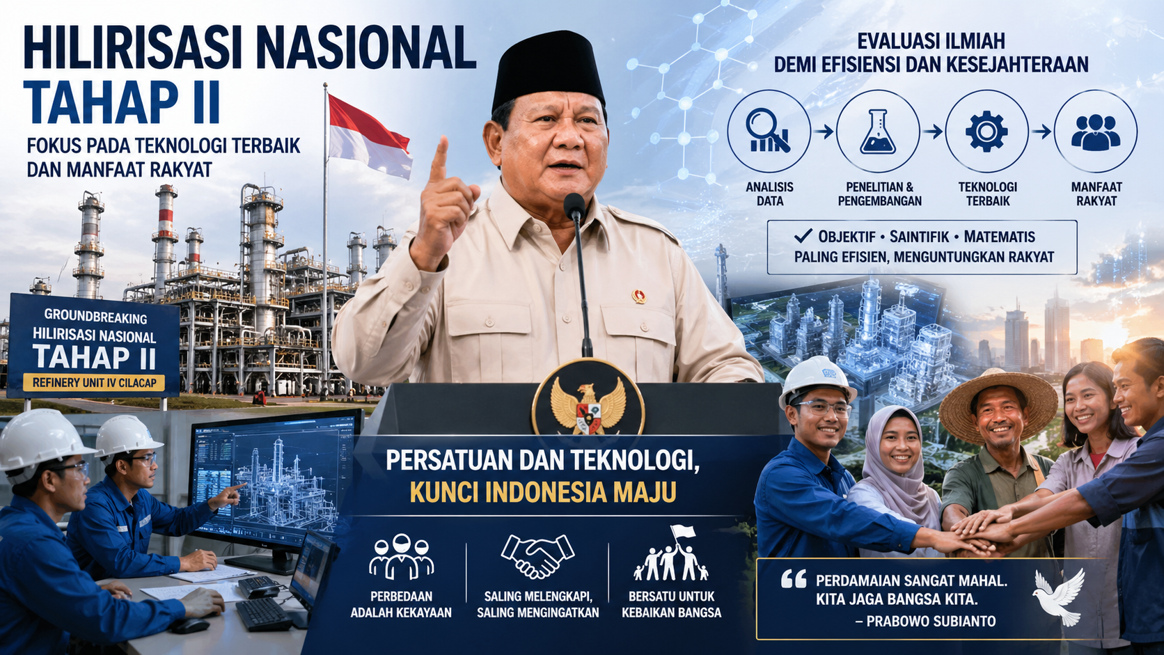 Hilirisasi Nasional Tahap II: Prabowo Minta Fokus pada Teknologi Terbaik dan Manfaat Rakyat