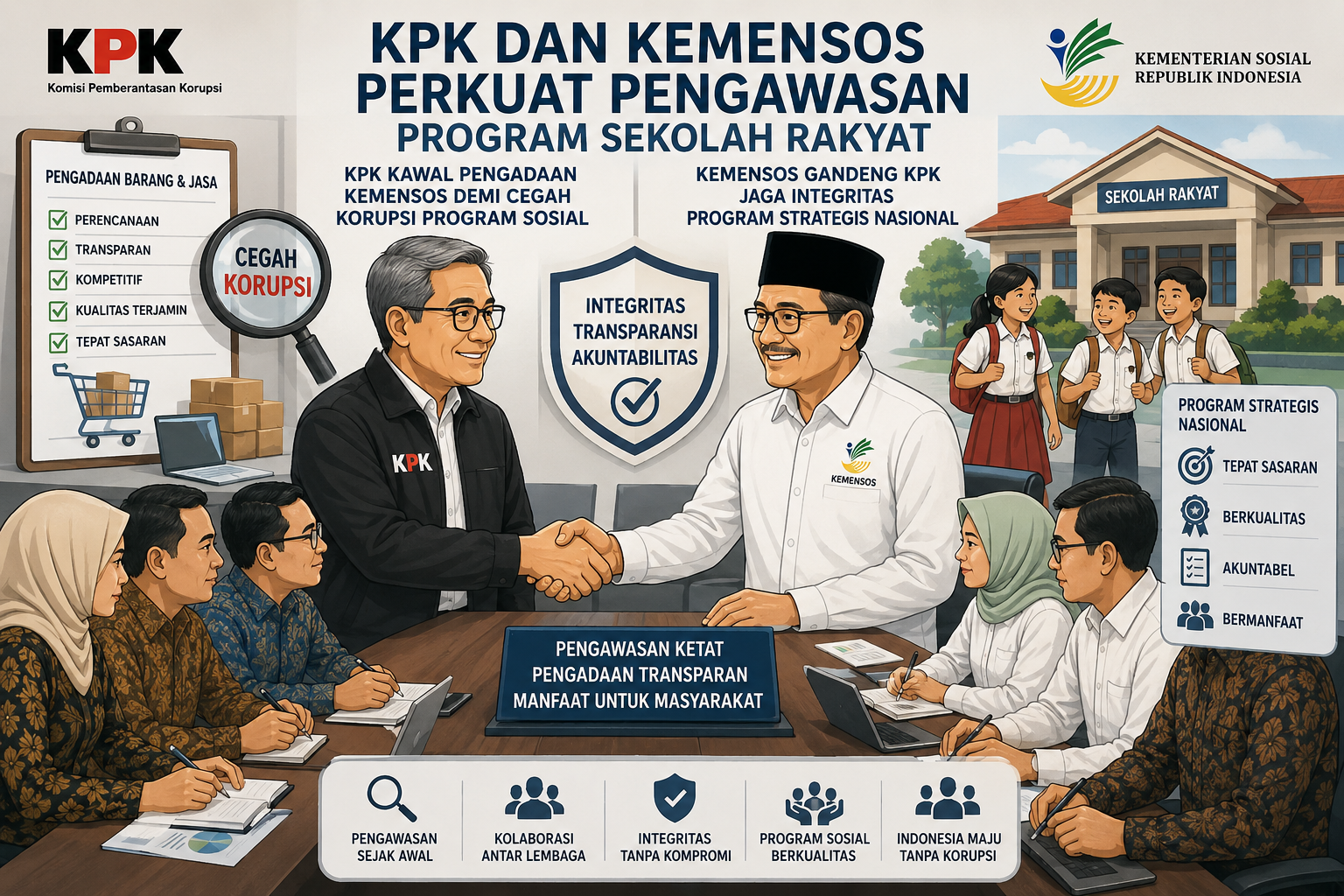 KPK–Kemensos Sinergi Awasi Anggaran Sekolah Rakyat