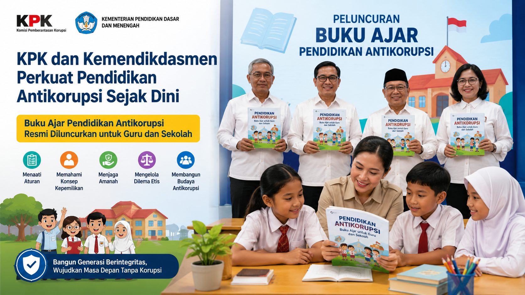 KPK Luncurkan Buku Panduan Pendidikan Antikorupsi untuk Seluruh Jenjang Sekolah
