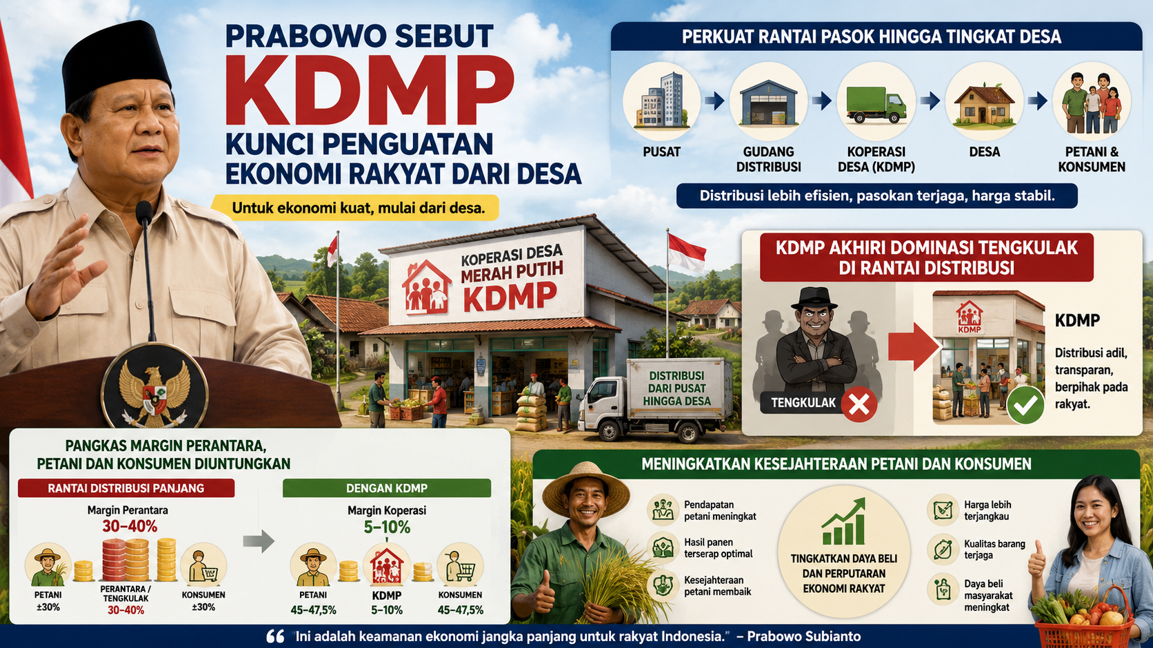 Prabowo Sebut KDMP Kunci Penguatan Ekonomi Rakyat dari Desa