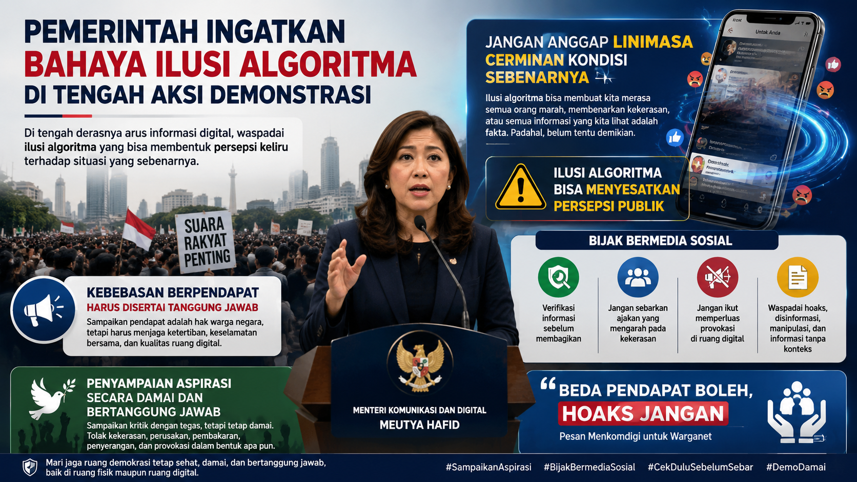 Pemerintah Ingatkan Bahaya Ilusi Algoritma di Tengah Aksi Demonstrasi