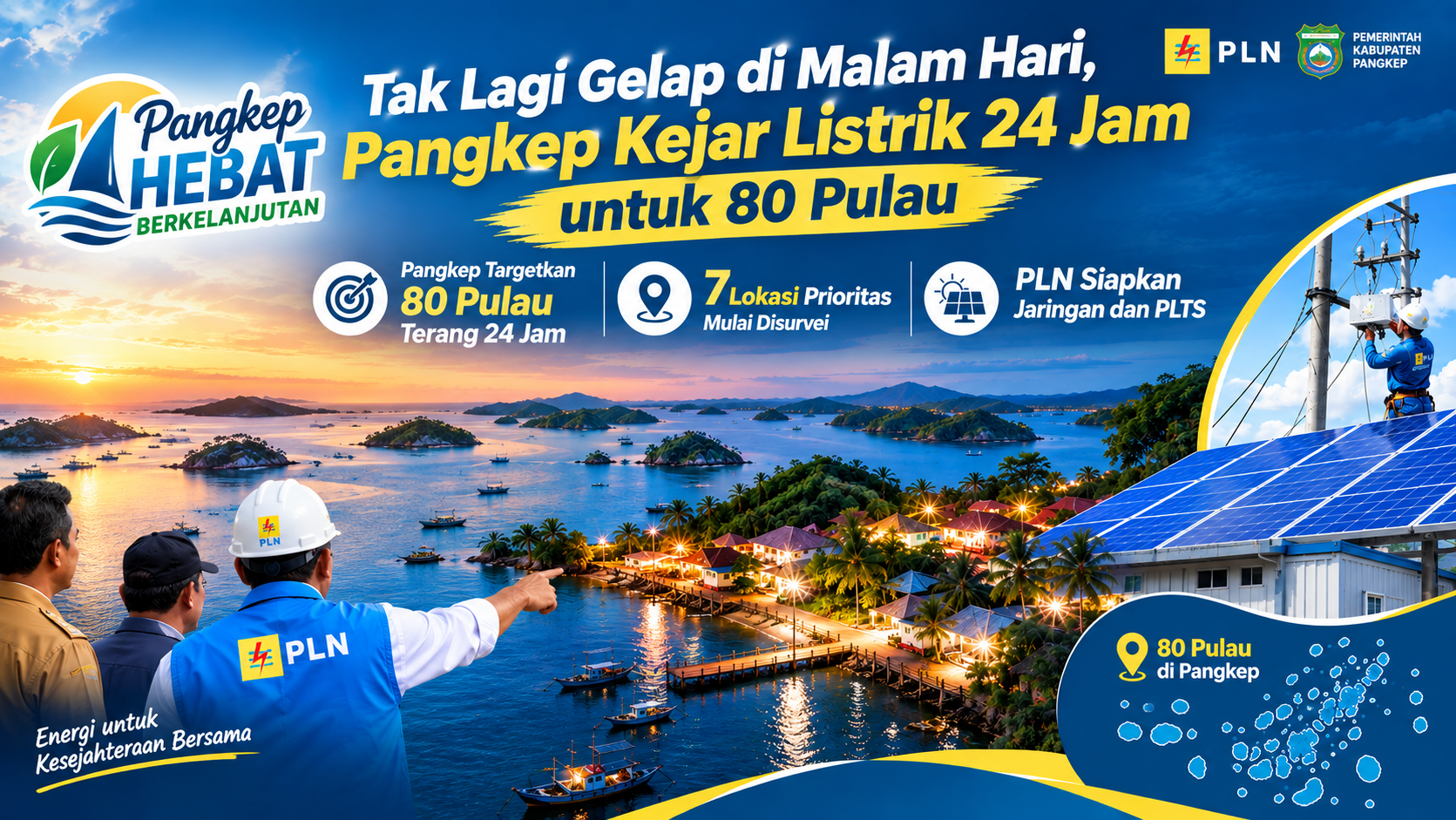 Pangkep Targetkan 80 Pulau Terang 24 Jam, 7 Lokasi Prioritas Disurvei
