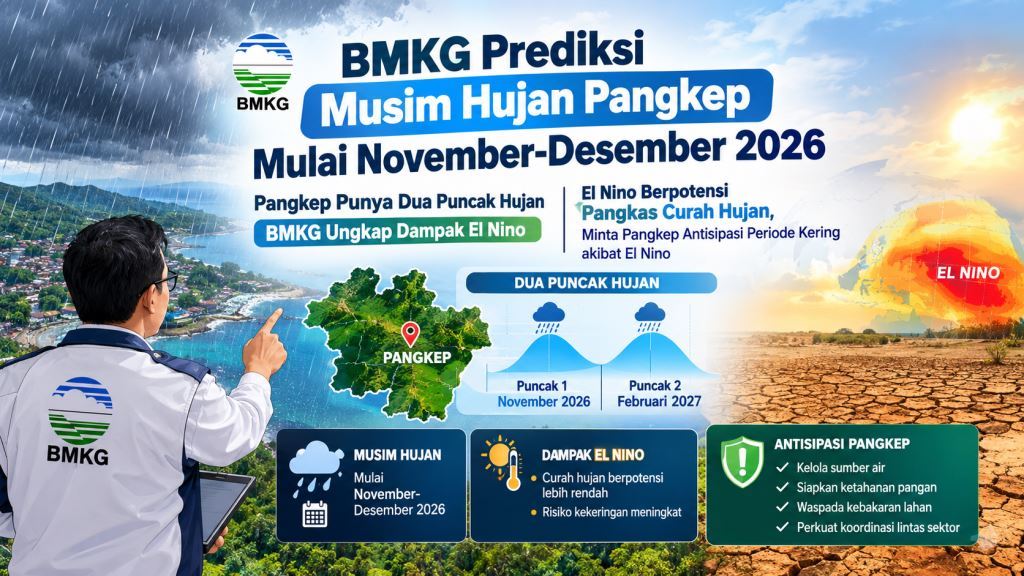 BMKG Prediksi Musim Hujan Pangkep Mulai November-Desember 2026